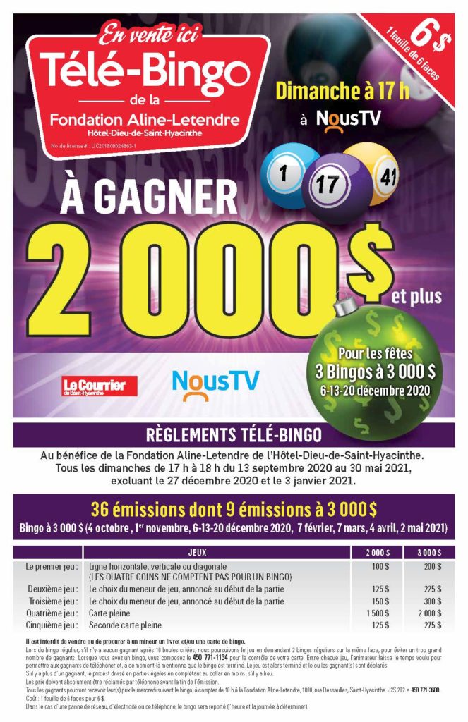 Fondation Aline 15365 poster Télé-bingo